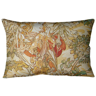 Alphonse Mucha Reversible Throw Pillow