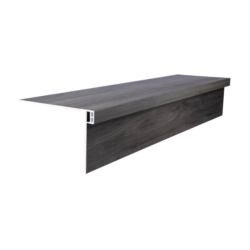 Ensemble de marches et de marches en vinyle Lucida Surfaces Luxury | Collé aspect bois | Obsidienne | MaxCore, Obsidienne