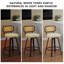 Ensemble de 3 tabourets de bar modernes, tabourets réglables à hauteur de comptoir en rotin de 26 pouces avec dossier en canne, tabourets de comptoir pivotants pour îlot / cuisine / comptoir / bar-581568881-581568878