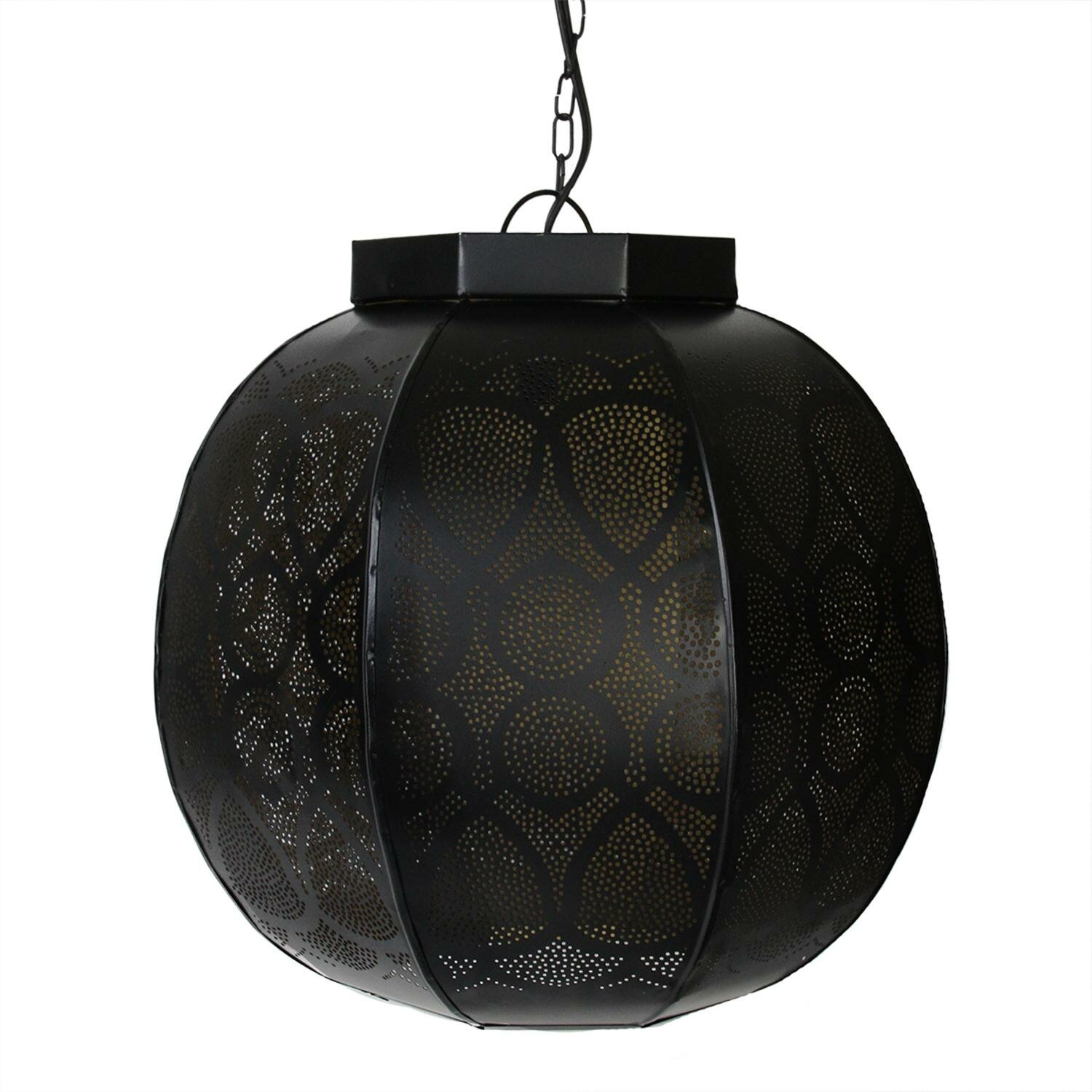 iHcrafts Moroccan Style Electric-Lantern LED Light Black Temple