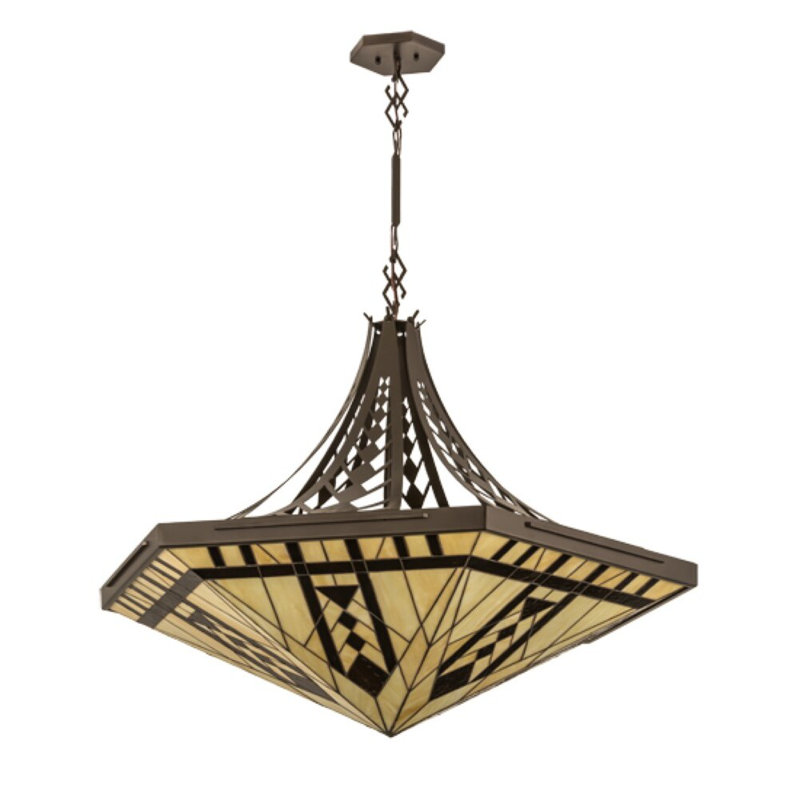 Luminaire suspendu géométrique en bronze à 6 lumières Thulelo