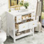 Ensemble de meuble-lavabo autoportant 30 po avec 5 tiroirs, ensemble de meuble-lavabo autoportant 30 po avec cadre en bois massif-115688277