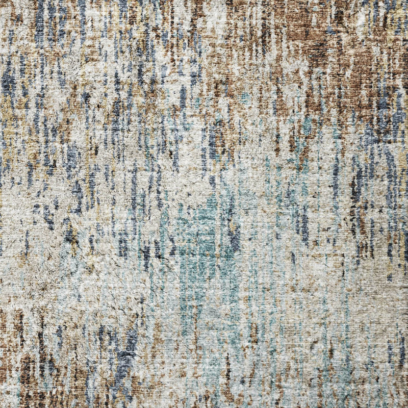 Premium Machine Washable Dream Shag ADS66 Soft Abstract Rug, 8' Round, Moody