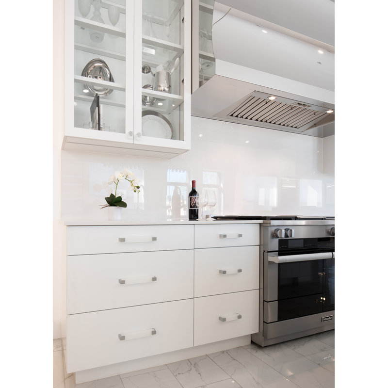Affinity 5.625" Center to Center Bar Pull, Satin Nickel/White