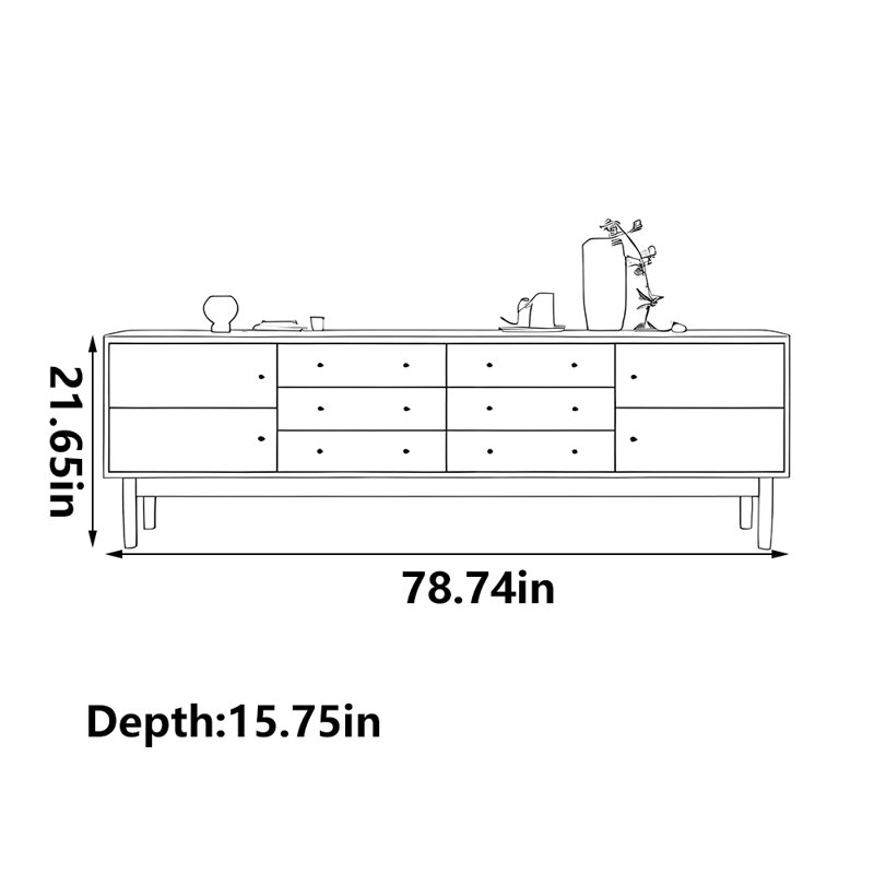 Meuble télé blanc, 78.74"