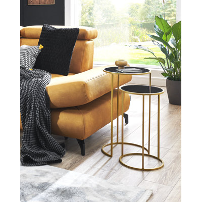 Gaspard Glass Top Frame Nesting Tables