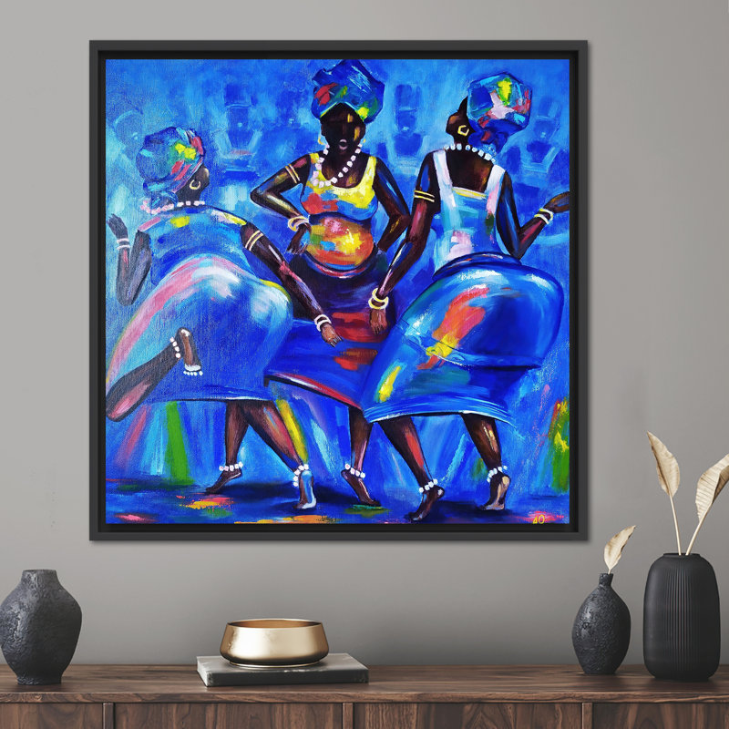 Print on Canvas, 80 cm H x 80 cm W, Black Floater Framed