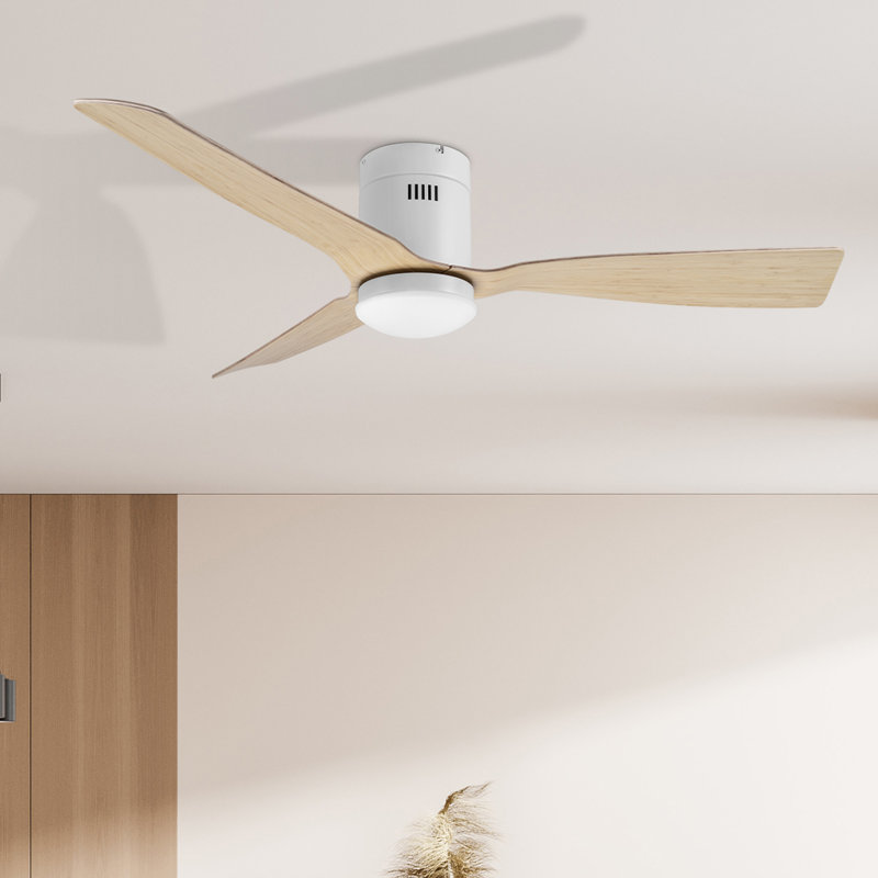 Ventilateur de plafond encastré à DEL à 3 pales de 52 po avec télécommande et ensemble d'éclairage inclus