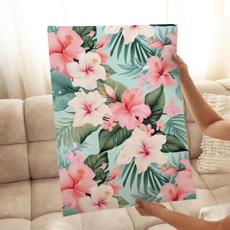 Motif floral hibiscus III, H 10 po x l 8 po