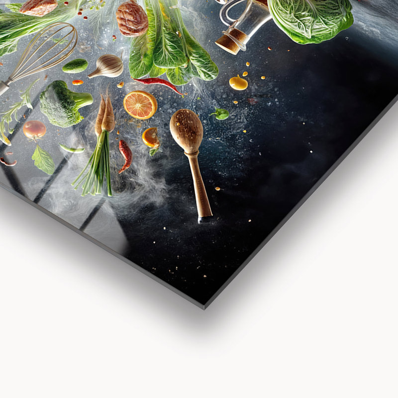Dosseret en verre trempé Flavour Explosion - Décoration murale de cuisine, H 14 po x l 30 po