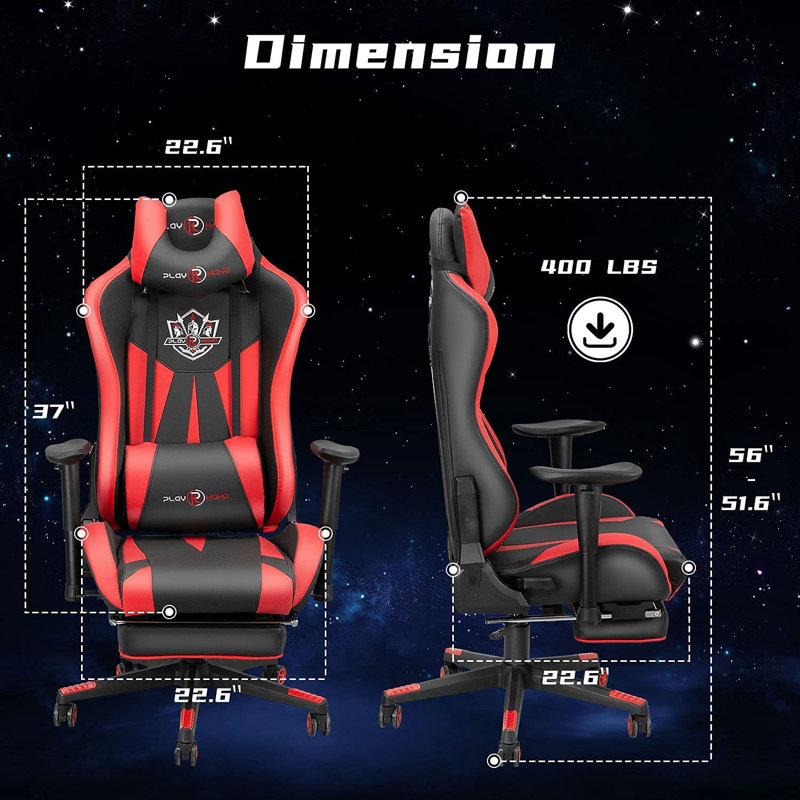 Fauteuil de jeu et de course Divger, Rouge / noir