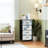 4 Drawer Dresser for Bedroom, Narrow Chest of Drawers, Wooden Top and Study Iron Frame 18"x37.5"-(WxH)