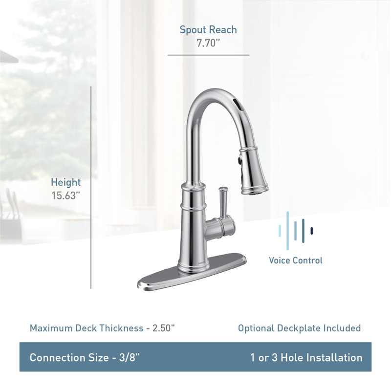 Robinet de cuisine Moen Belfield Smart Touchless, Chrome