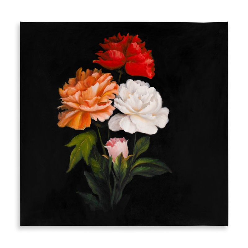 Floral Botanical Black Tablecloth - Rose Design Home Decor