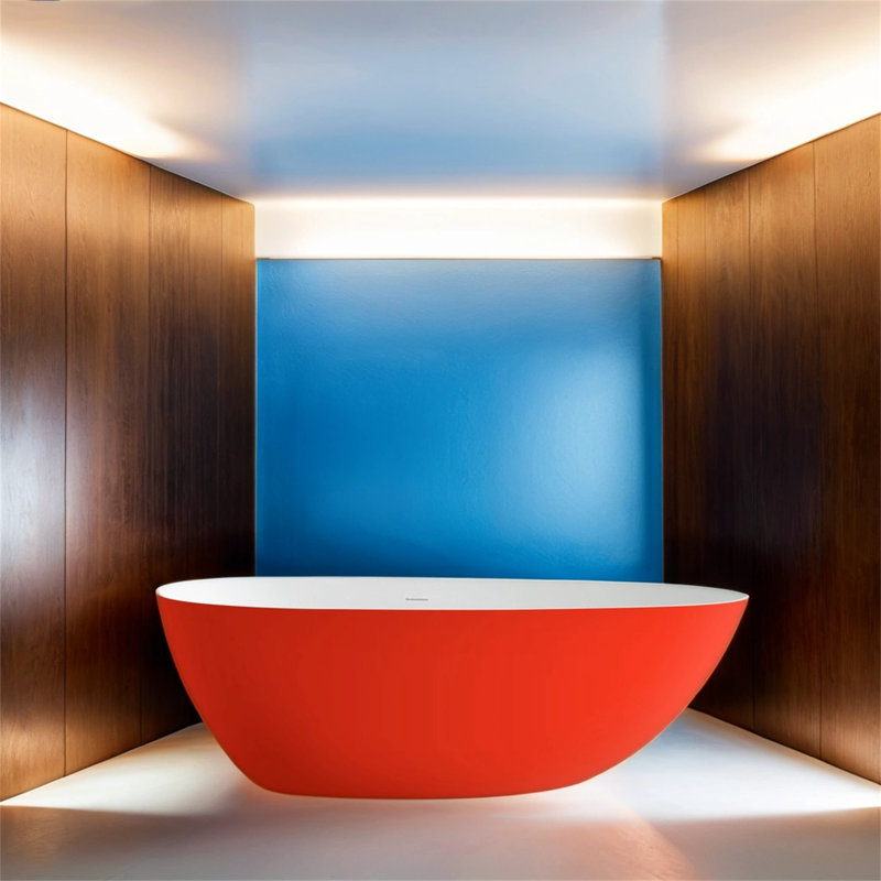 Baignoire à surface solide en pierre artificielle