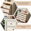 Armoire 58,27 "en bois massif de style crème à neuf tiroirs