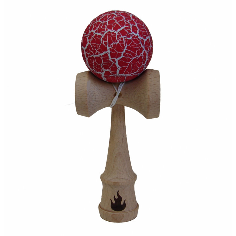 Kendama craquelé, Blanc/rouge