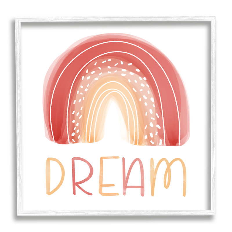 Rêve arc-en-ciel - Peinture, H 24 po x l 24 po x 1,5 po, Giclée encadrée blanc bord de mer