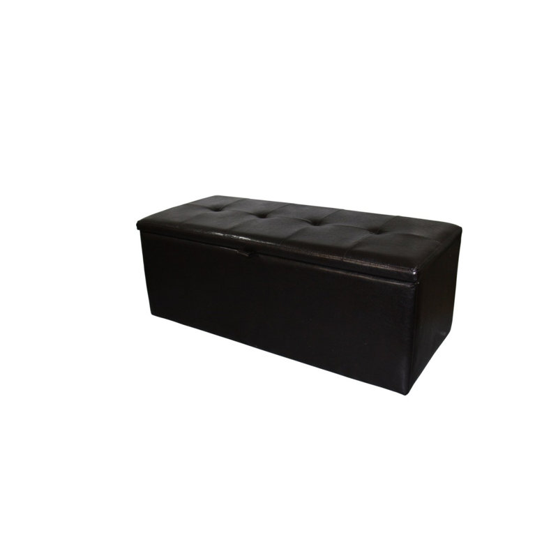 Luxurious Leather Upholstered Storage Bench, A Stylish And Functional Addition To Any Room.