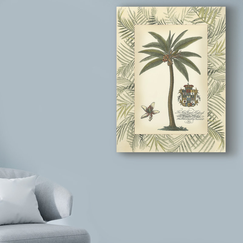 «Palm in Bamboo Frame I», reproduction d'impression sur toile tendue, H 47 po x l 35 po x P 2 po