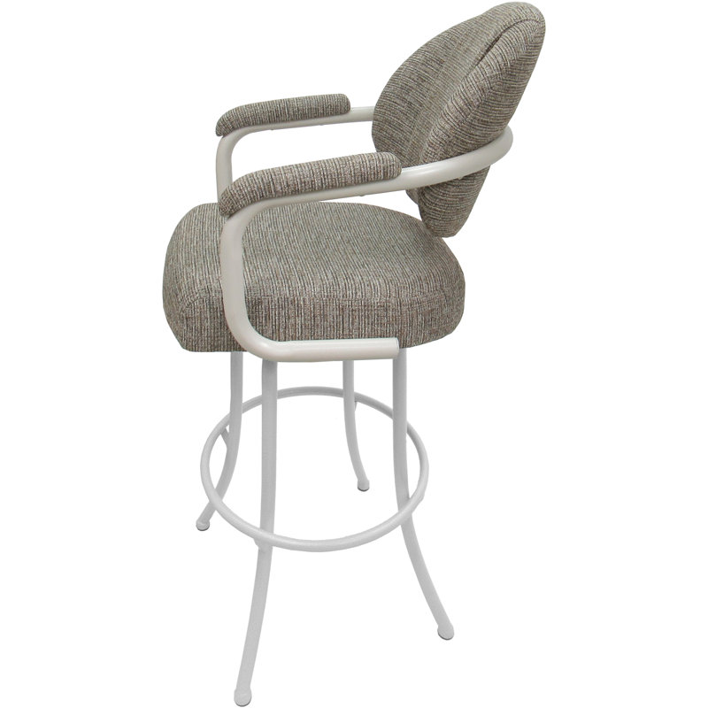 Tabouret de comptoir Madiun, Brun clair, Blanc