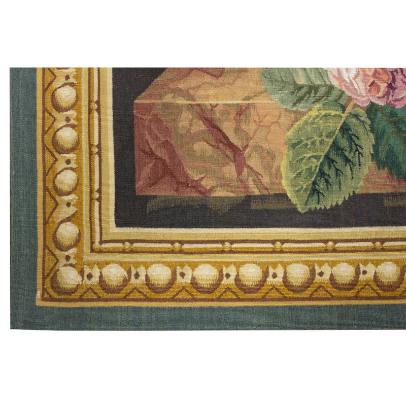 Hand-Knotted High-Quality Green/Brown Area Rug