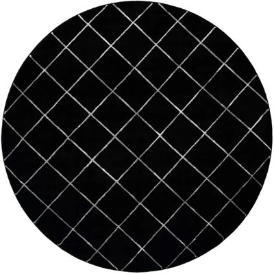 Tapis contemporain noir et argent Etowah