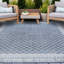 Tapis intérieur / extérieur bleu / blanc Rosenzweig-1343903572