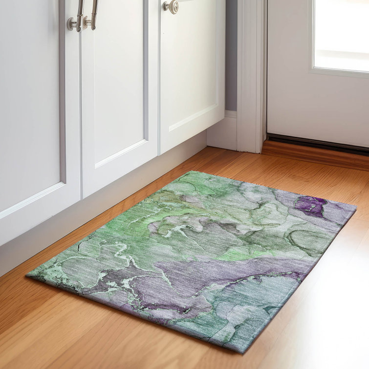 Premium Machine Washable Cerrito AMF500 Green Rug