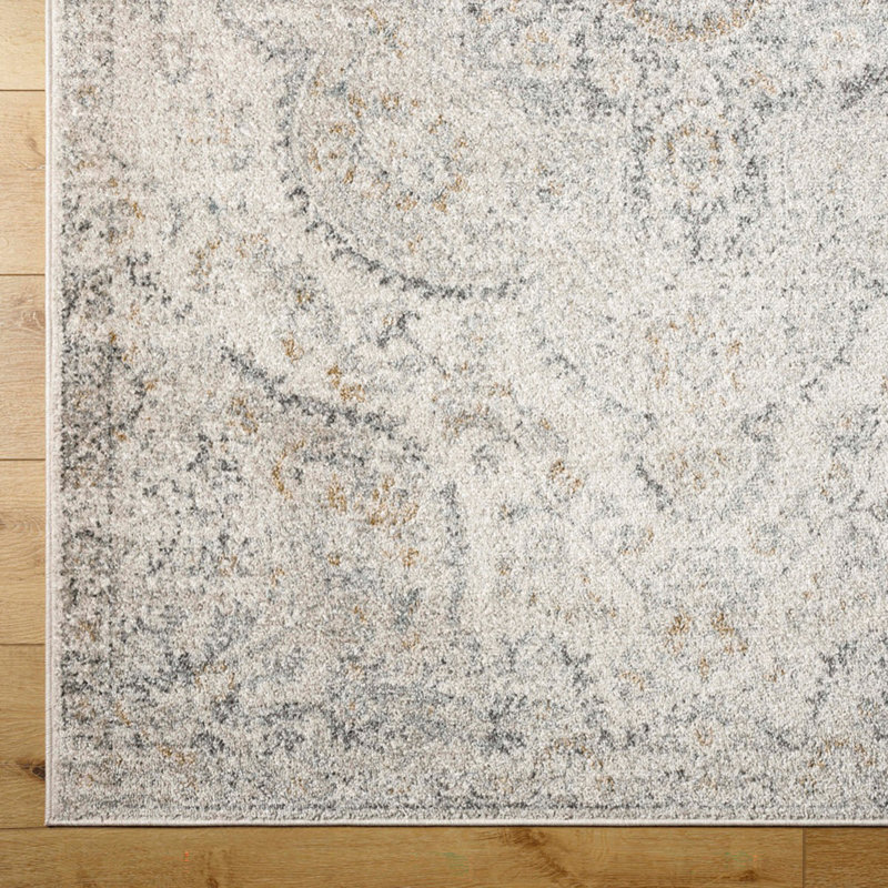 Beige Traditional Rug, Bordered Floral Easy to Clean Rug For Living Room, Dining Room, Bedroom, Rectangle 160 x 230 cm