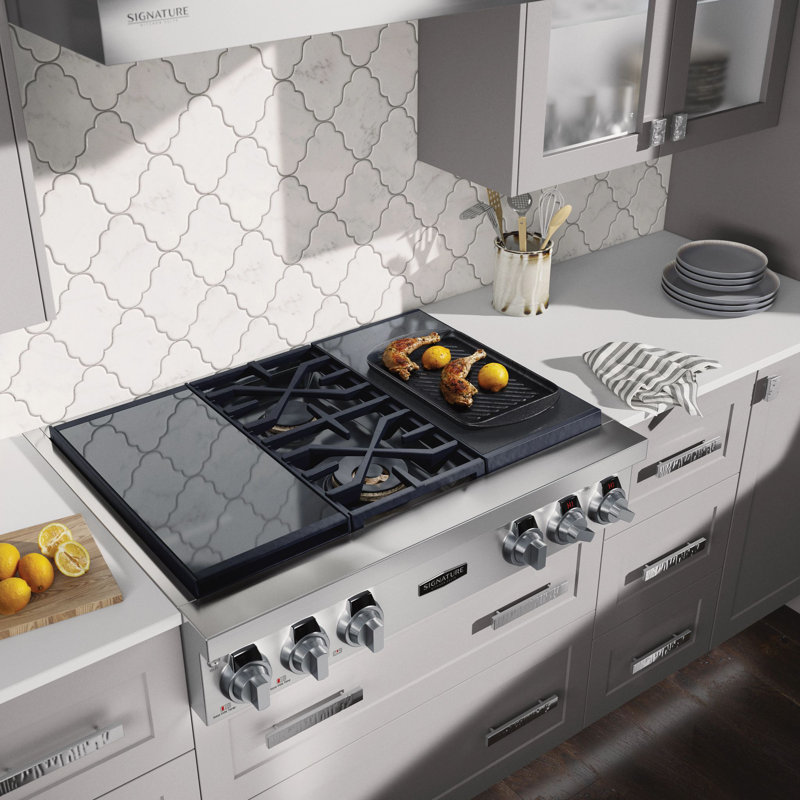 36" Dual-Fuel Professional Rangetop with 2 Burners, Sous Vide and Induction