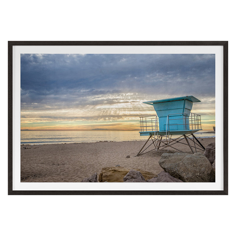 Lifeguard Station Print by Werder, Lillis, Gray Single Picture Framed, 28'' H x 40'' W