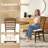 Wood Dining Chairs Fabric Upholstered Side Chairs with Rubber Wood Frame-2081820993