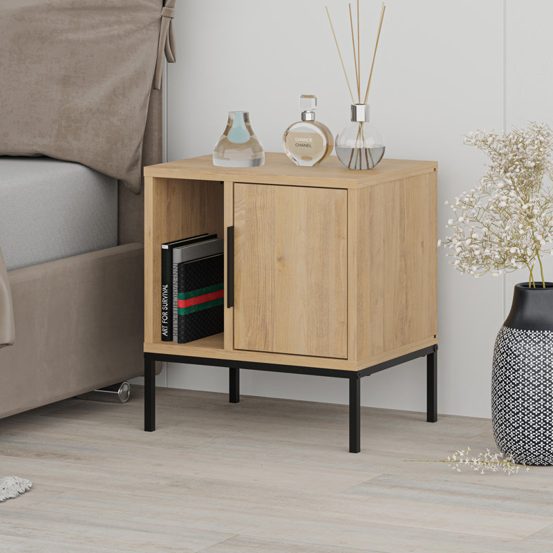 Table de chevet Janie, Brun