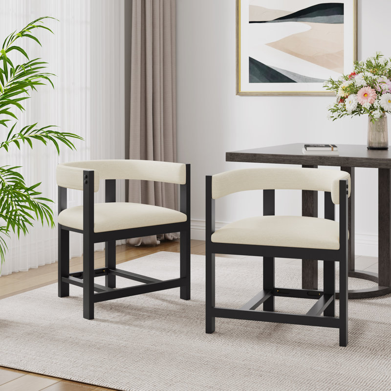 Comesha Modern Rubberwood Dining Chairs, Matte Black