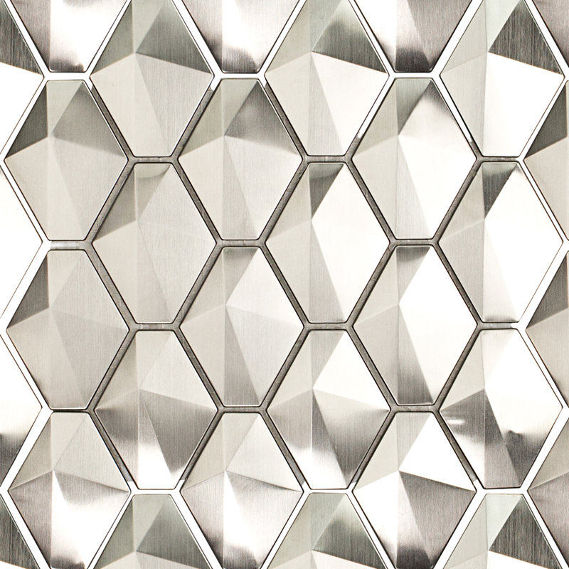 Corrie 3" x 4" Stainless Steel Honeycomb Mosaic Wall Tile