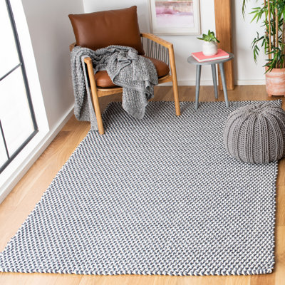 Bernella Handmade Flatweave Cotton Blue Area Rug