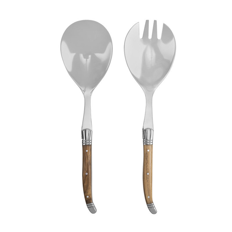 French Home Laguiole 2-Piece Olive Wood Salad Server Set