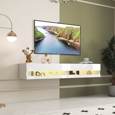 Wall Mounted Tv Stand With 20 & Charging, White Stylish Storage Options Offered 80" Stylish, Considerable Proposals Put Forward