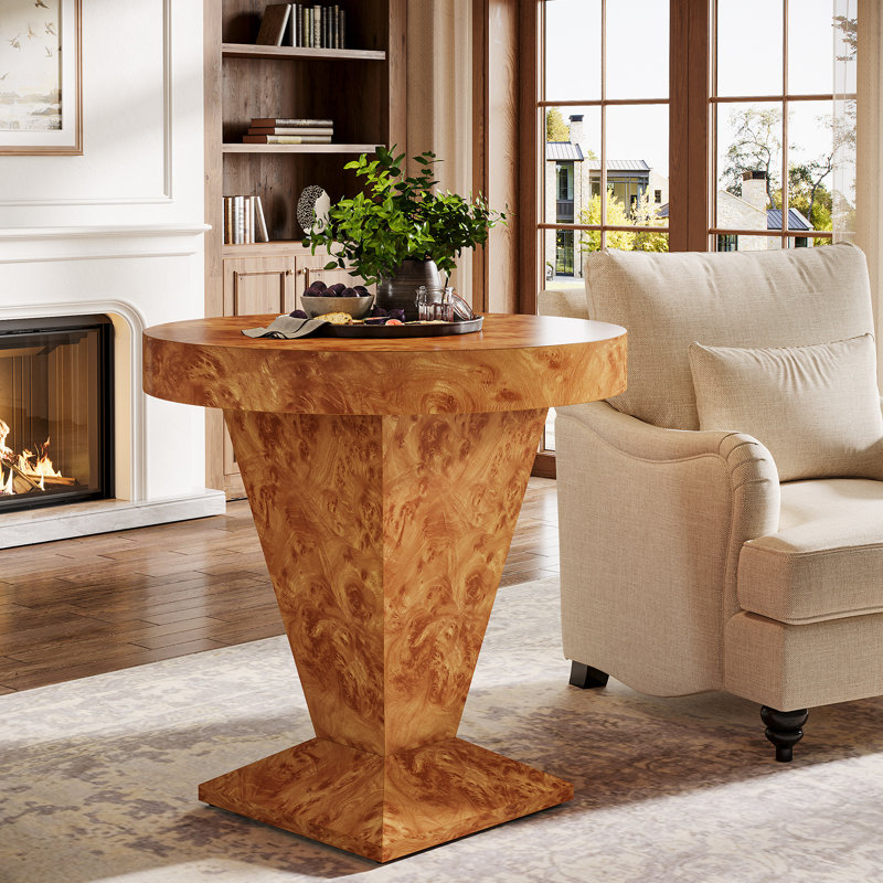 Table d'appoint ronde, table de bout à piédestal de 23,62 po