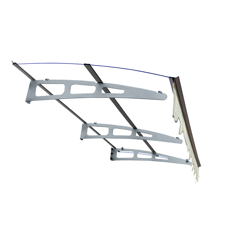 Auvent de 200 cm de large x 86 cm de profondeur - Toit en polycarbonate et alliage d'aluminium - Supports antirouille pour charges de neige importantes - Porte et fenêtre modernes - 200 cm x 86 cm - Résistant à la rouille et à la chaleur