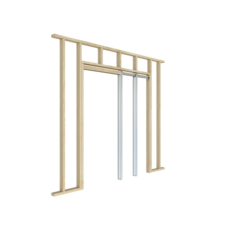 Portes de placard coulissantes en bois manufacturé, 30 po x 80 po, Beige