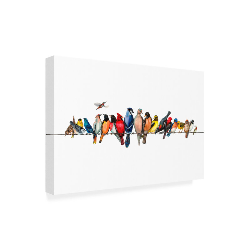 Wendy Russell Large Bird Menagerie Ii Outdoor Canvas, 32" W x 22" H