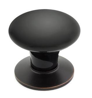 Mushroom Knob, Ebony/Oil Rubbed Bronze, 1.75" H x 1.5" W x 1.75" D