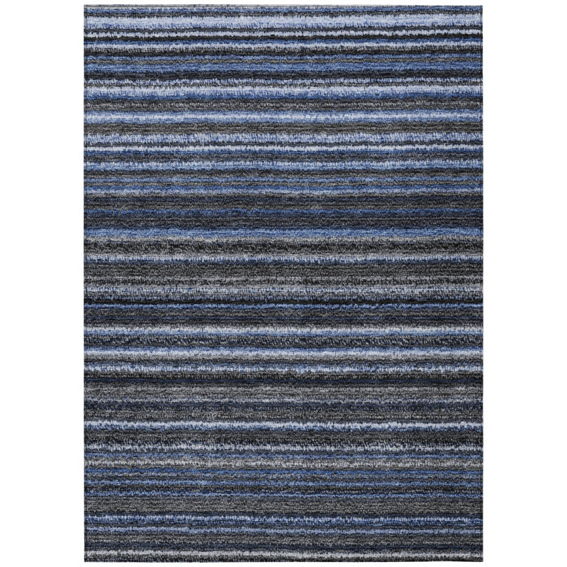 Barsby Washable Striped Indoor / Outdoor Rug, Rectangle 9' x 12'