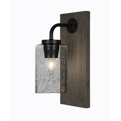 Oxbridge Wall Sconce Shown In Metal Finish With 4" Smoke Bubble Glass