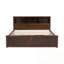 Lit plateforme très grand en bois avec tête de lit multi-rangement, USB et tiroirs-486043542