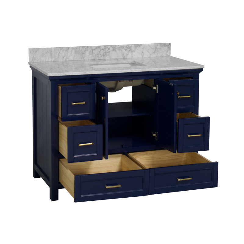 Ensemble de meuble-lavabo simple 48 po Maven, Bleu royal