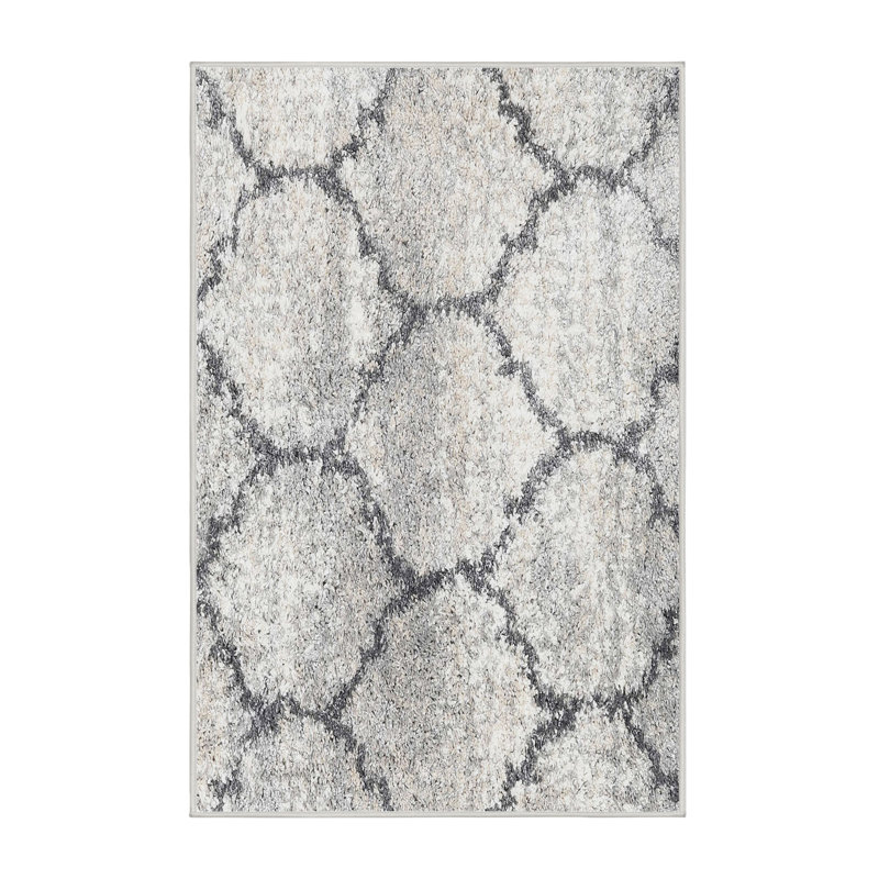 Tapis zone gris clair contemporaine, Rectangle 5 pi x 7 pi
