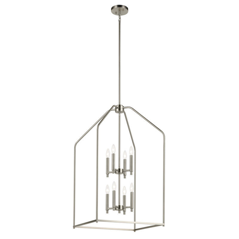 36" 8-Light Foyer Pendant, Brushed Nickel